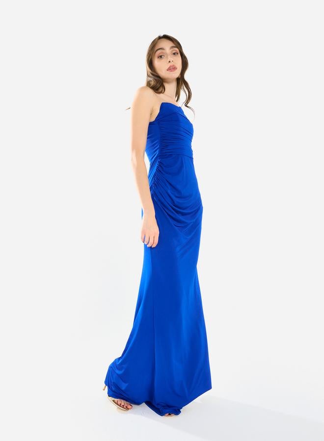 House of Moda Women One Shoulder Draped Evening Maxi Dress - Image 3